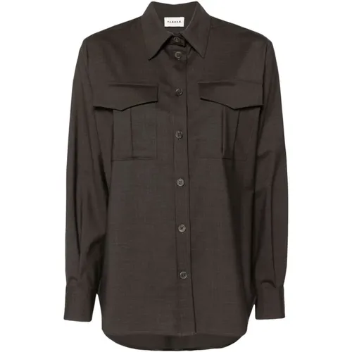 Wool Blend Shirt with Pockets , female, Sizes: M, L - P.a.r.o.s.h. - Modalova