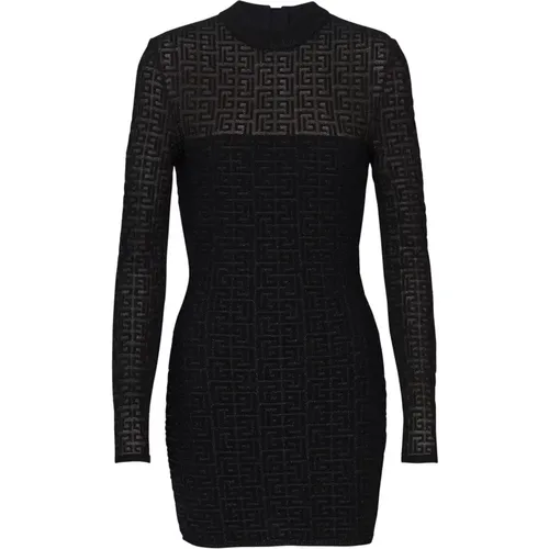 PB Labyrinth knit dress , female, Sizes: S, M - Balmain - Modalova