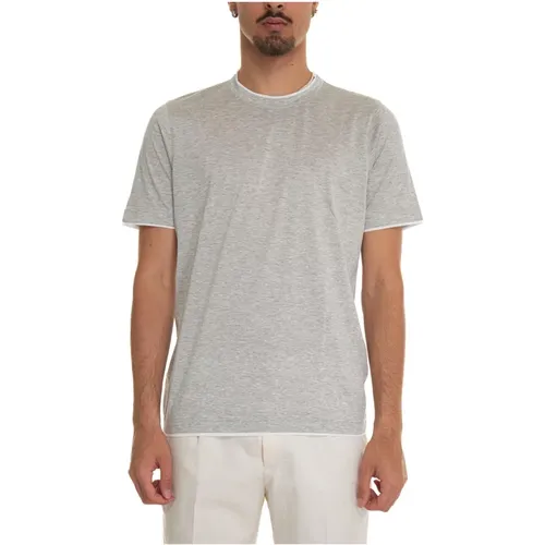 Seide Baumwolle Kontrast T-shirt , Herren, Größe: 3XL - Gran Sasso - Modalova
