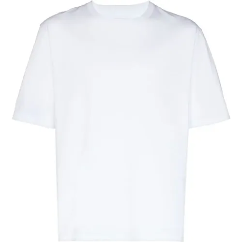 Weiße Baumwoll-Kurzarm-T-Shirt , Herren, Größe: M - Studio Nicholson - Modalova
