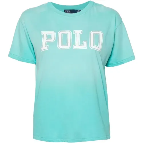 Klar Blaue T-Shirts und Polos , Damen, Größe: S - Ralph Lauren - Modalova