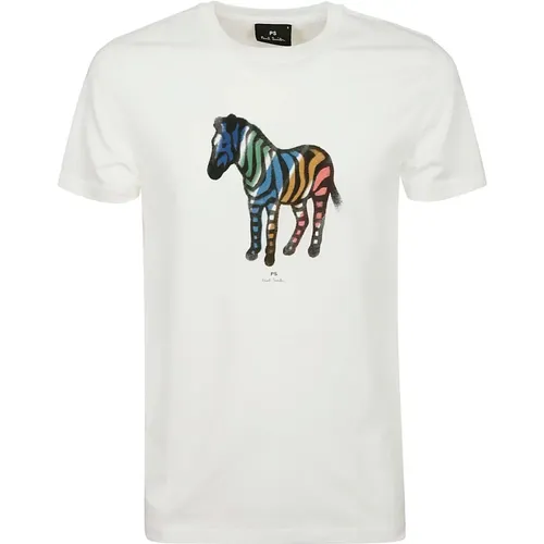 Zebra Print Slim Fit T-Shirt , male, Sizes: L - Paul Smith - Modalova