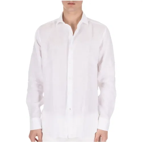 Weiße Leinenhemd mit französischem Kragen - Xacus - Modalova