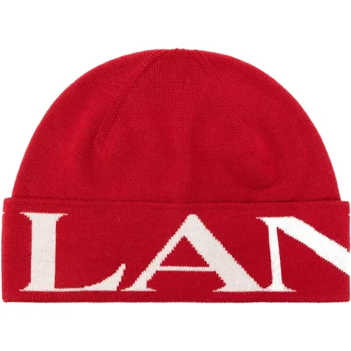 Wool Ribbed Beanie Hat , female, Sizes: ONE SIZE - Lanvin - Modalova