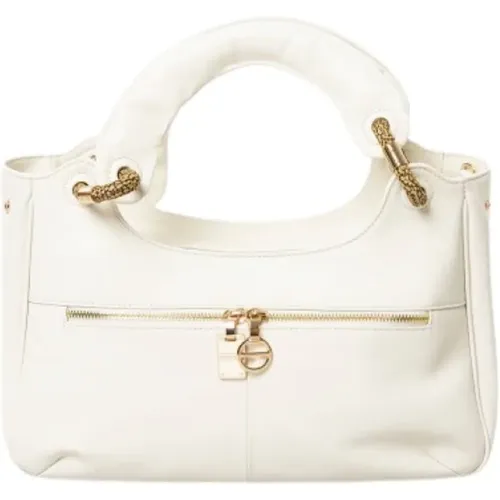Leather Bauletto Bag with Intertwined Handles - Chantilly Cream/Op Naturale , female, Sizes: ONE SIZE - Borbonese - Modalova