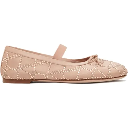 Crystal Embellished Flat Shoes , female, Sizes: 5 1/2 UK, 6 1/2 UK - Valentino Garavani - Modalova