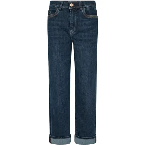 Trendige Straight Fit High Waist Jeans , Damen, Größe: W28 - MOS MOSH - Modalova