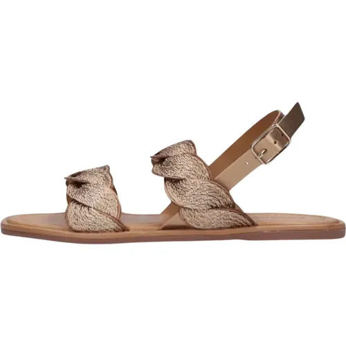 Roségold Leder Geflochtene Sandalen , Damen, Größe: 36 EU - Inuovo - Modalova