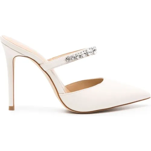 Rhinestone Embellished White Sandals , female, Sizes: 4 UK - Michael Kors - Modalova
