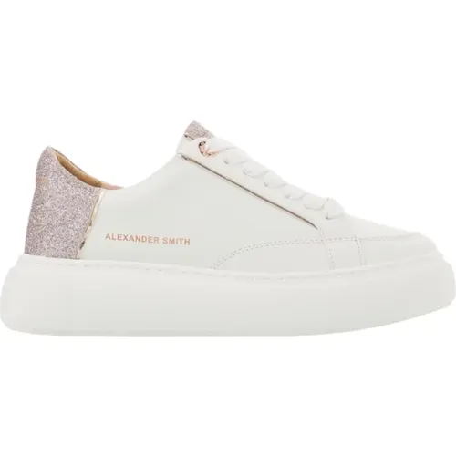 Umweltfreundliche weiße Rosen Sneakers , Damen, Größe: 39 EU - Alexander Smith - Modalova