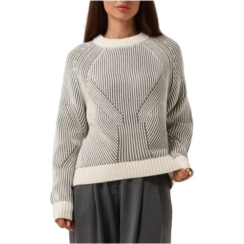 Weiße Strickpullover Encaroline Stil , Damen, Größe: XL - Envii - Modalova