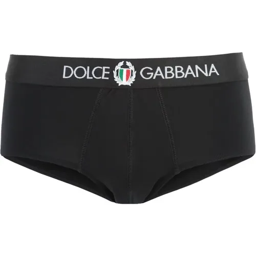 Logo Elastische Baumwollslips , Herren, Größe: M - Dolce & Gabbana - Modalova