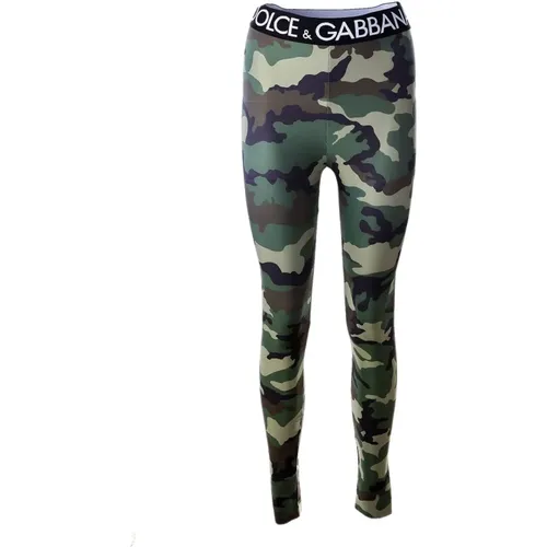 Women Camouflage Leggings , female, Sizes: 3XS, 2XS - Dolce & Gabbana - Modalova