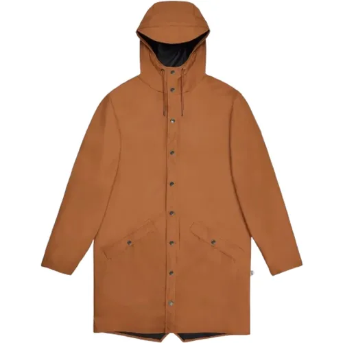 Wasserdichte Lange Jacke Minimalistischer Stil , Herren, Größe: XL - Rains - Modalova