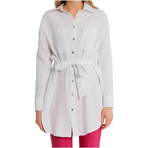 Weiße Bluse für Frauen - M34904 , Damen, Größe: S - catwalk - Modalova