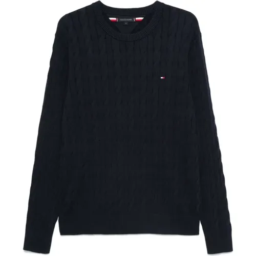 Cable Knit Sweater , male, Sizes: XL, L - Tommy Hilfiger - Modalova