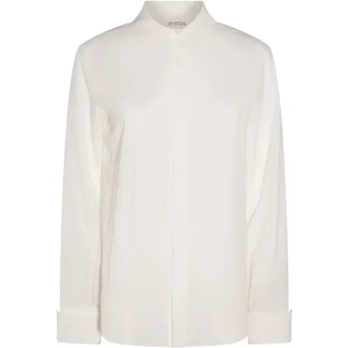 Weiße Bluse Regular Fit Button-Down-Kragen - SPORTMAX - Modalova