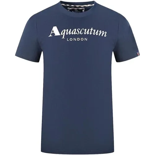 Elegantes Logo Baumwoll-T-Shirt mit Detail - Aquascutum - Modalova