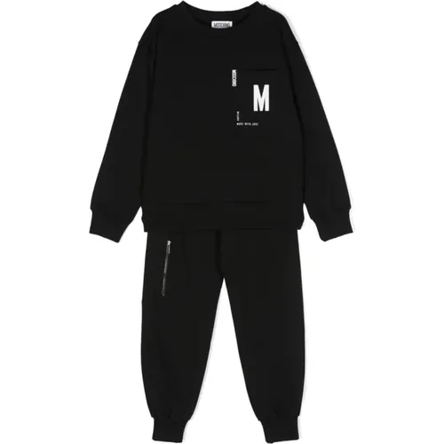 Schwarzer Logo-Print-Sweatshirt und Track Pants - Moschino - Modalova