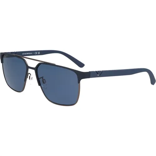 Square Metal Sunglasses Model EA 2134 , male, Sizes: 58 MM - Emporio Armani - Modalova