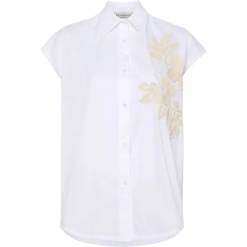 Floral Poplin Shirt , female, Sizes: XS, S - Ermanno Scervino - Modalova