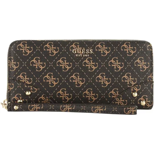 Chocobrown Zip Around Wallet Women , female, Sizes: ONE SIZE - Guess - Modalova