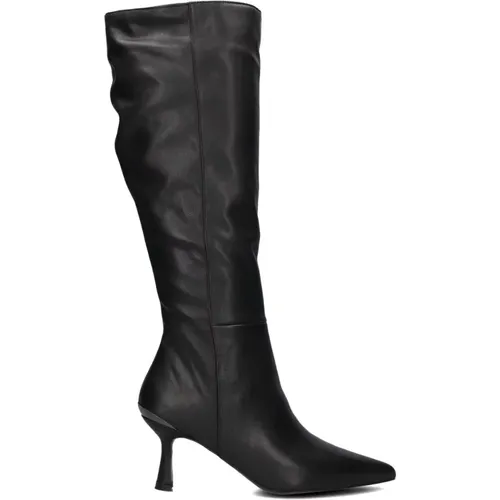 Schwarze Lederstiefel für Damen , Damen, Größe: 41 EU - Stefano Lauran - Modalova