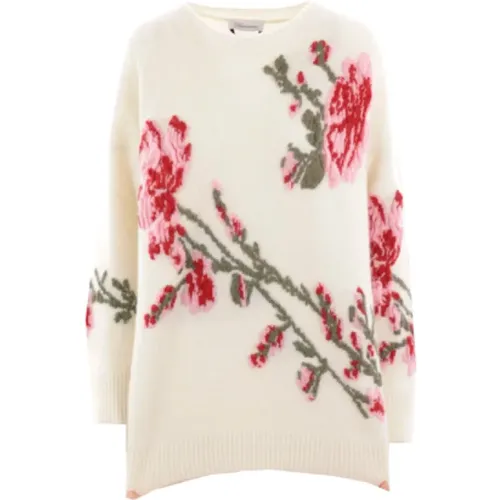 Floral Jacquard Sweaters , female, Sizes: XS, S - Blumarine - Modalova