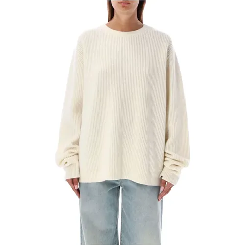 Gerippter Kaschmir Pullover Creme - Extreme Cashmere - Modalova