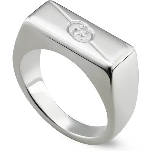 Sterling Silver Ring with Interlocking G Logo , female, Sizes: 52 MM, 58 MM - Gucci - Modalova