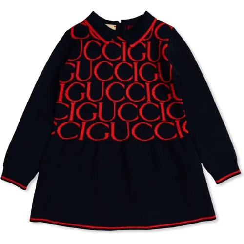 Kinder Gestricktes Kleid mit Logo-Motiv - Gucci - Modalova