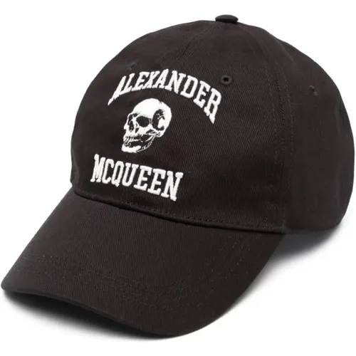 Schwarze Baseballkappe mit Varsity Skull Stickerei , Herren, Größe: L - alexander mcqueen - Modalova