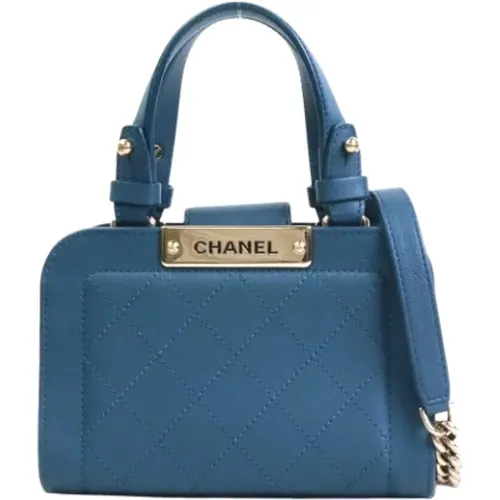 Marineblaue Leder-Shoppingtasche von Chanel - Chanel Vintage - Modalova