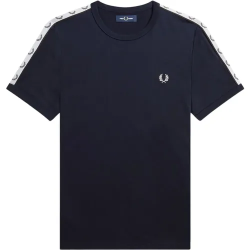 Ringer T-Shirt with Laurel Crown Tape , male, Sizes: 2XL - Fred Perry - Modalova