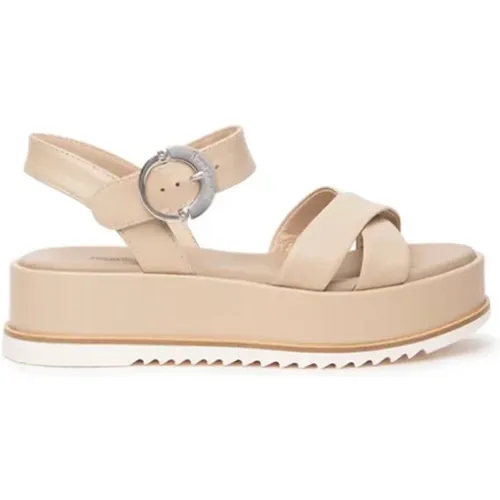 Leather Sandals - Wedge Heels , female, Sizes: 6 UK, 5 UK, 4 UK, 7 UK - Nerogiardini - Modalova