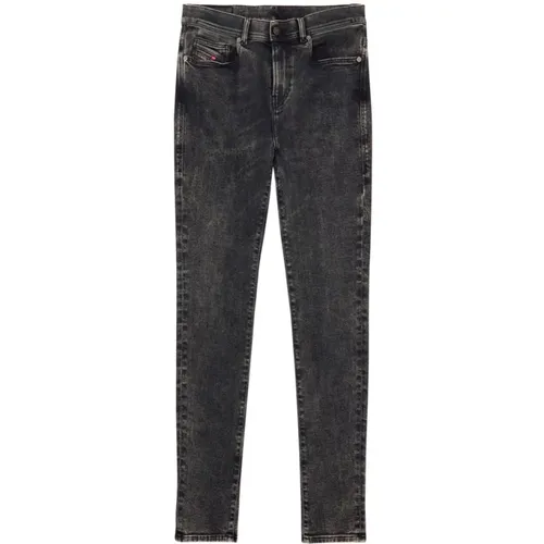 High-Waist Skinny Jeans mit Reißverschluss , Herren, Größe: W32 - Diesel - Modalova