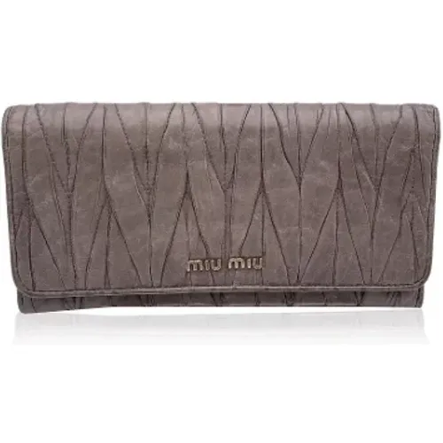 Pre-owned Leather wallets , female, Sizes: ONE SIZE - Miu Miu Pre-owned - Modalova