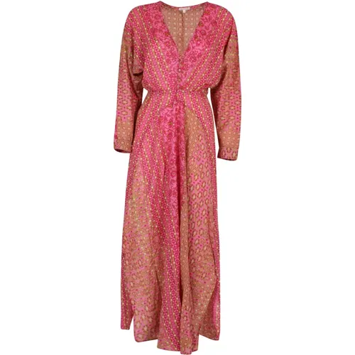 Floral Embroidered V-Neck Maxi Dress , female, Sizes: M - Poupette St. Barth - Modalova