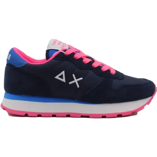 Navy Running Sneakers , male, Sizes: 2 UK, 3 UK - Sun68 - Modalova