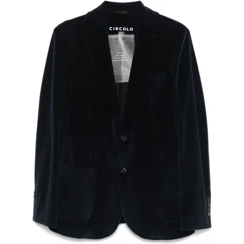 Velour Jacket Notched Lapels , male, Sizes: 3XL, S, 2XL, XL, L, M - Circolo 1901 - Modalova