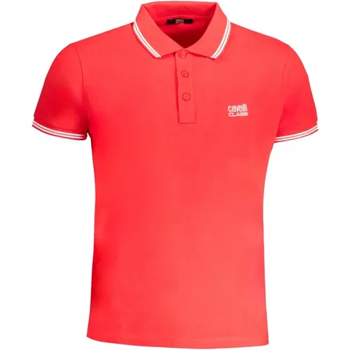 Rotes Poloshirt mit Kurzen Ärmeln , Herren, Größe: L - Cavalli Class - Modalova