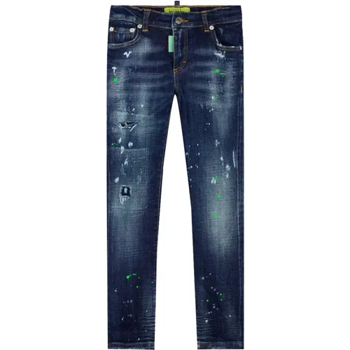 Distressed Neon Green Denim Jeans - My Brand - Modalova
