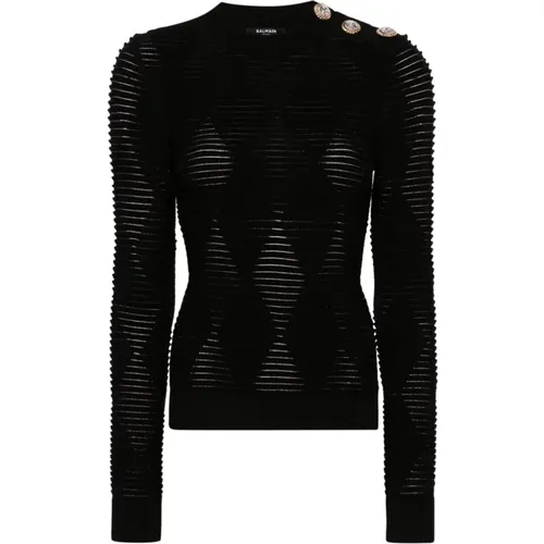 Canallé Jersey Top , female, Sizes: L, M - Balmain - Modalova