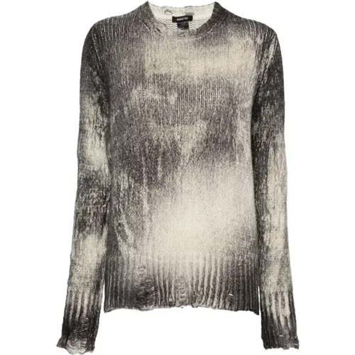 Grauer Kaschmir-Mix Distressed Pullover - Avant Toi - Modalova