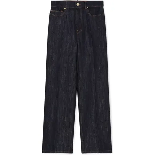 Indigo Silver Lurex Wide-Leg Jeans , Damen, Größe: W26 - Casablanca - Modalova