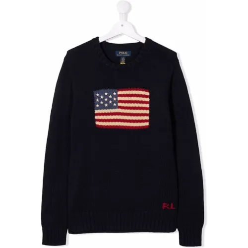 Kinder Hunter Navy Flag Sweater - Polo Ralph Lauren - Modalova