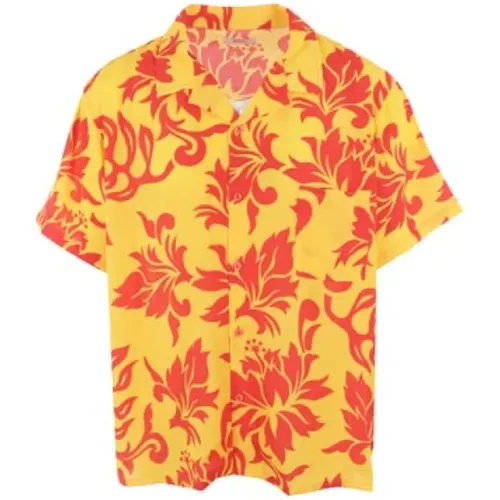 Bowlinghemd mit Tropischen Blumen , Herren, Größe: M - ERL - Modalova