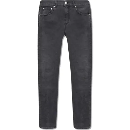 Schwarze Jeans mit Besticktem Logo - alexander mcqueen - Modalova