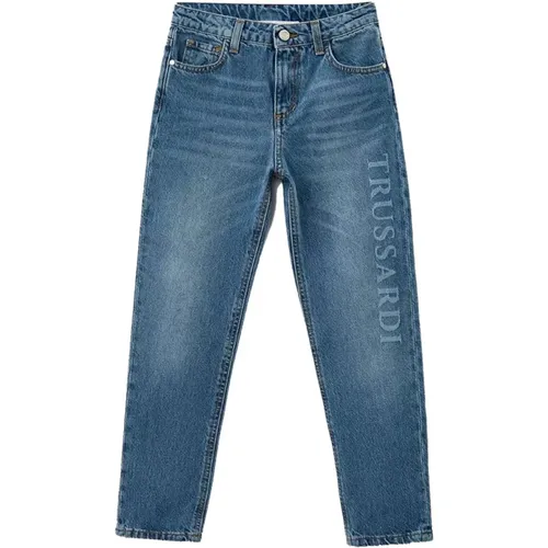 Skinny Jeans mit seitlichem Logo-Print - Trussardi - Modalova
