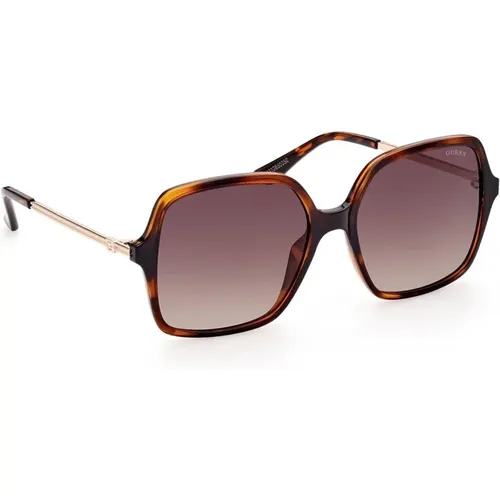Braune Square Sonnenbrille mit Kontrastierenden Details - Guess - Modalova
